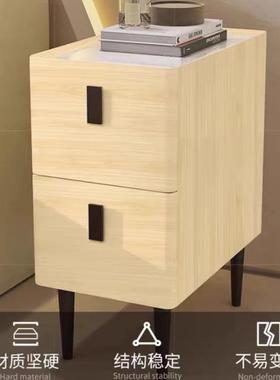 实木松木岩板全床头柜现代简柜约迷你超窄2XST0cm小型收纳加5高5c