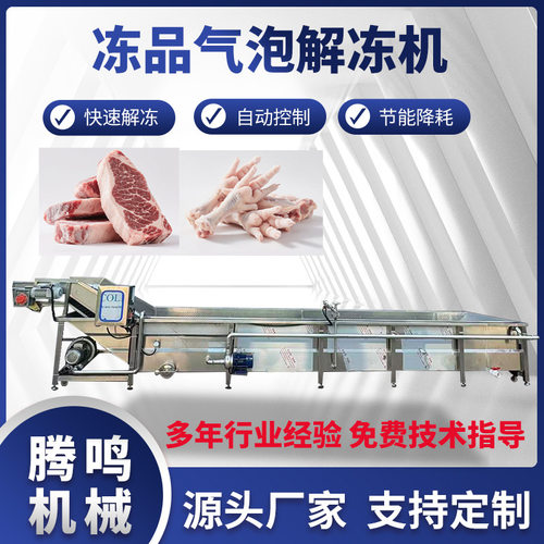 全自动冻肉冻鱼盘气泡解冻机 连续式不锈钢鸡产品鸭货解冻池