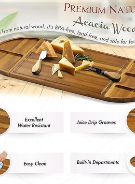 复托古木置GVT质盘家用可拼接餐盘熟盘水果点心放食盘餐厅分格餐