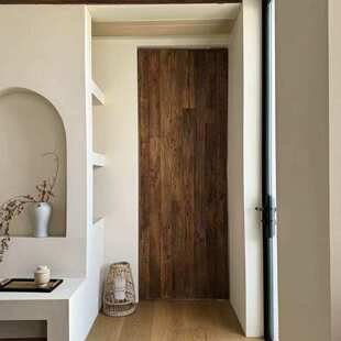 民宿酒店卧室做旧风化老榆木装饰进户门老榆木室内门仿古装修木门