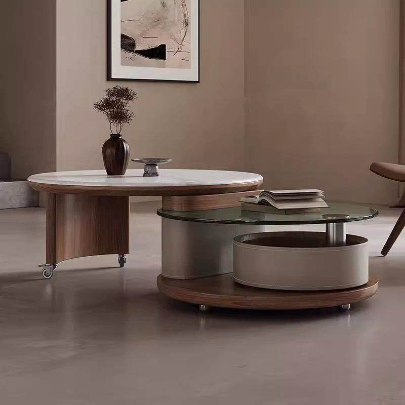 复古风旋转茶几家用小户型中古风设计师创意多功能微晶石客厅茶几,电子元器件市场,其它元器件,淘宝优惠券,粉丝福利购,淘宝优惠卷