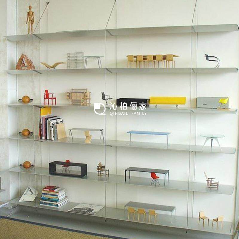 现代简约墙上置物架书架壁挂不锈钢墙面隔板客厅一字层板展示架子