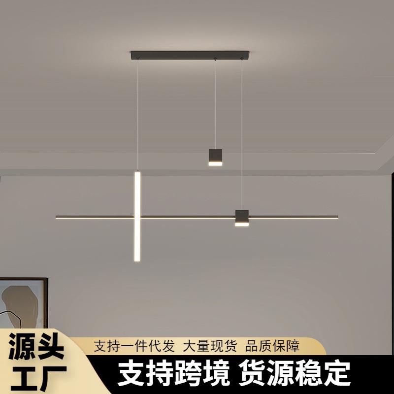 极简led餐厅吊灯现代简约个性创意设计师灯具长条一字吧台餐桌灯