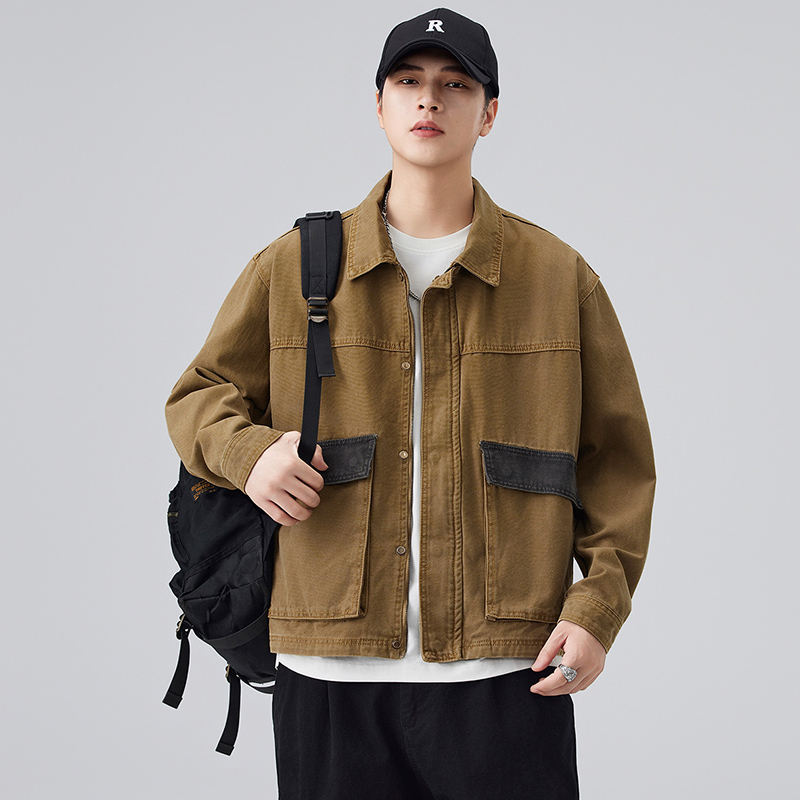 工装外套男2025秋冬机车牛仔夹克