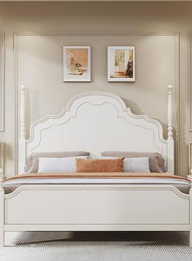 简约实木床1.5m白色儿童床现代灰色极简轻奢小户型卧室储物高箱床