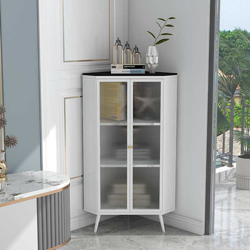 J^转角柜客厅墙角柜三角储物柜餐边柜岩板柜轻奢酒柜靠墙收