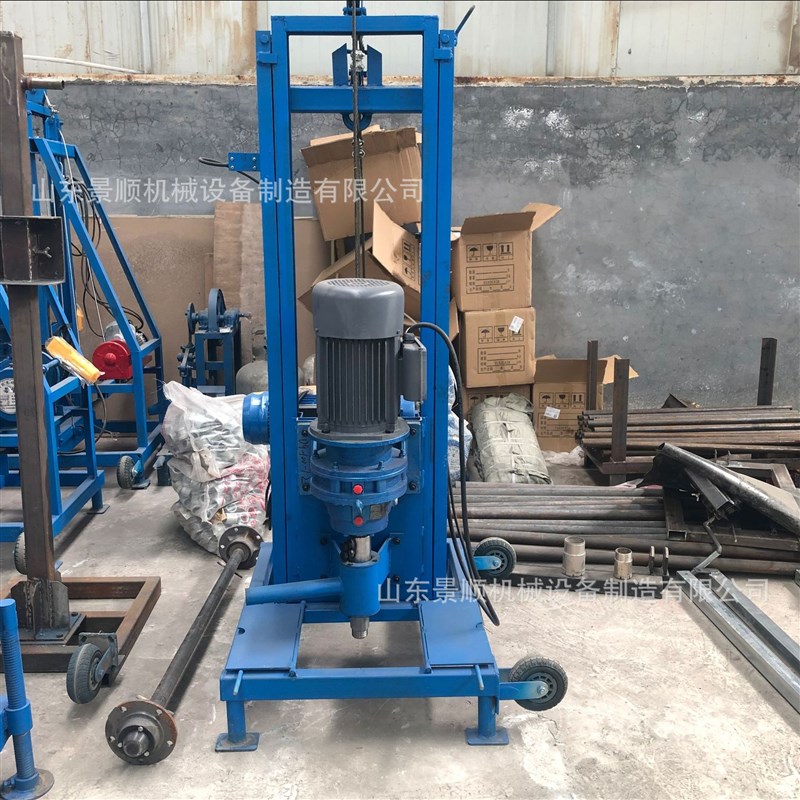 小型3KW电动打井机 农村灌溉全自动升降钻井机 单人家用水井钻机