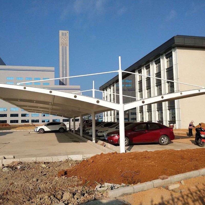 厂家供应膜结构七字型停车棚 汽车户外遮阳雨棚 膜结构景观棚