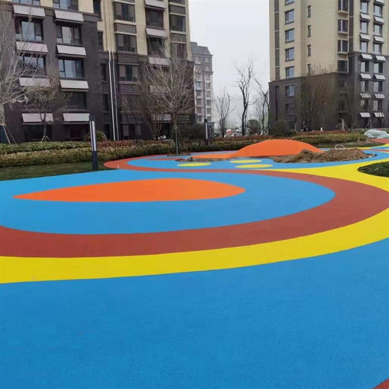 epdm塑胶地面颗粒小区公园彩色弹性地面防滑耐磨材料户外地面施工