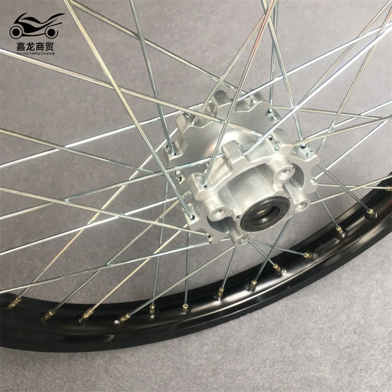 BSE波速尔猎豹 K1T2越野摩托车前21后18轮毂铝钢圈辐条钢丝网总成