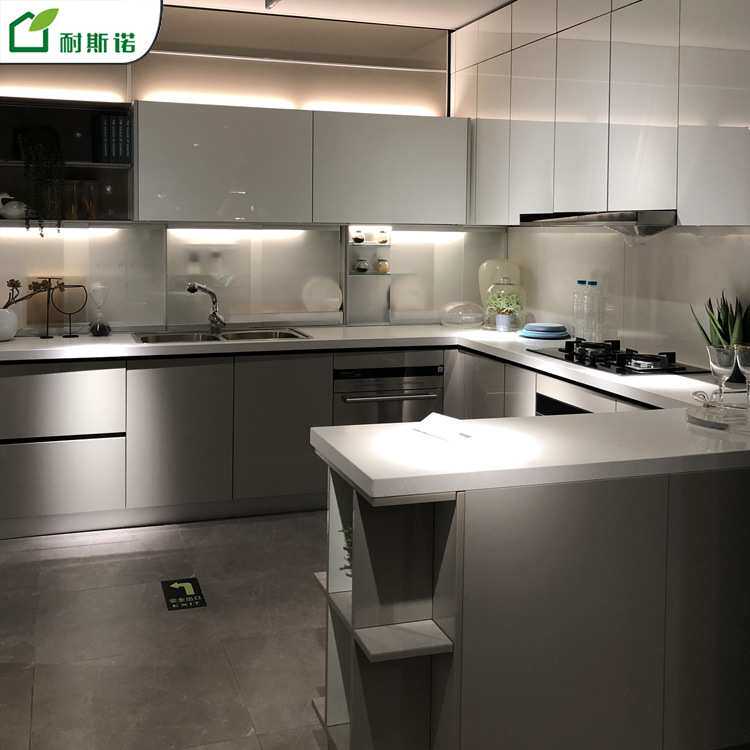 北京厂家全屋烤漆橱柜爱格板F4星柜体烤漆门板石英石台面橱柜