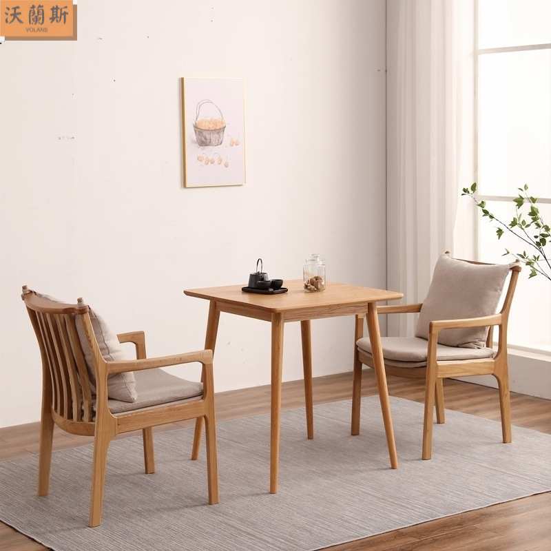 北欧全实木白橡木正方形餐桌家用小户型简约日式饭桌茶台家用方桌