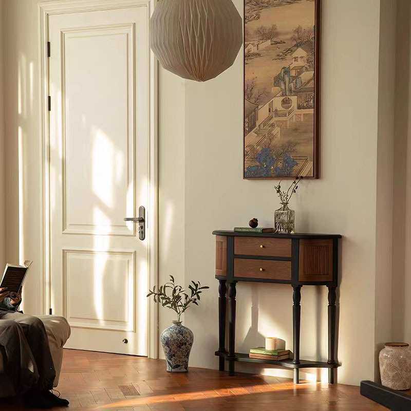 美式实木玄关柜法式复古小边柜客厅简约装饰柜展示柜玄关案台