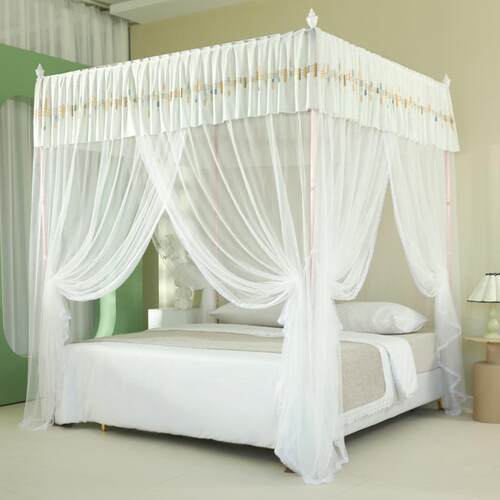 新款纹蚊帐家用三开门1.8X2米双人床支架老式1.2M单人公主风1.5米