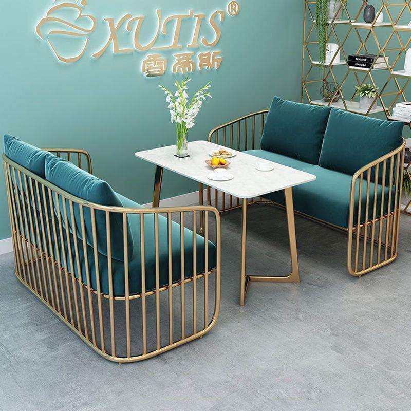 轻奢咖啡厅卡座沙发双人网红影楼休闲水吧甜品奶茶店桌椅组合