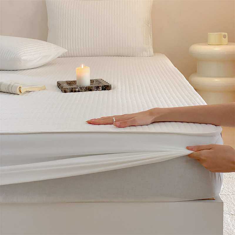 【全尺寸床笠】全棉简约纯色夹棉单床笠加厚席梦思床垫保护套子