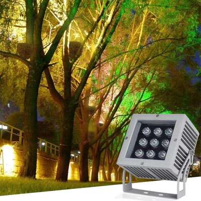 led方形投射灯18W户外防水广场七彩投光灯大功率照树灯景观外墙灯