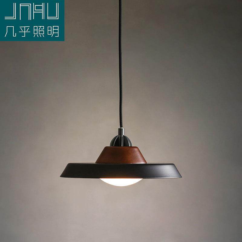 新中式设计师中古复古工业风吊灯铁艺玻璃吊灯餐桌餐厅饭店灯具