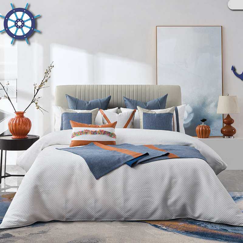 青少年家具展厅卧室配套床品多件套样板房间男孩房床上用品套件