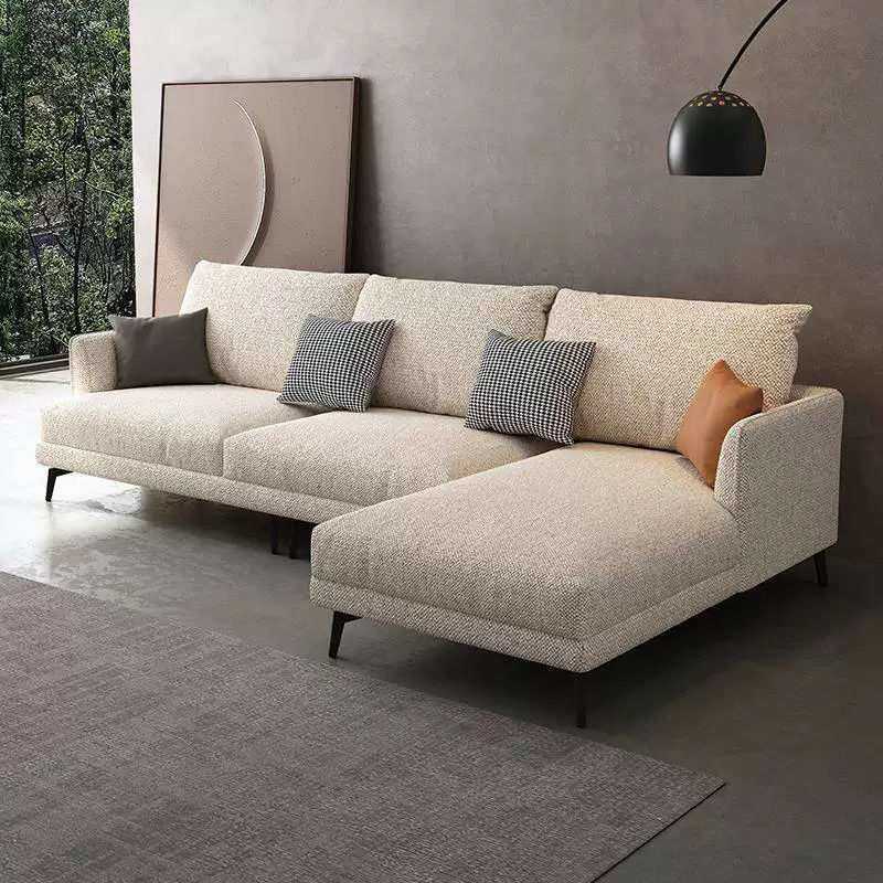 新款棉麻布艺沙发小户型现代简约客厅三人位直排防猫抓可拆洗沙发