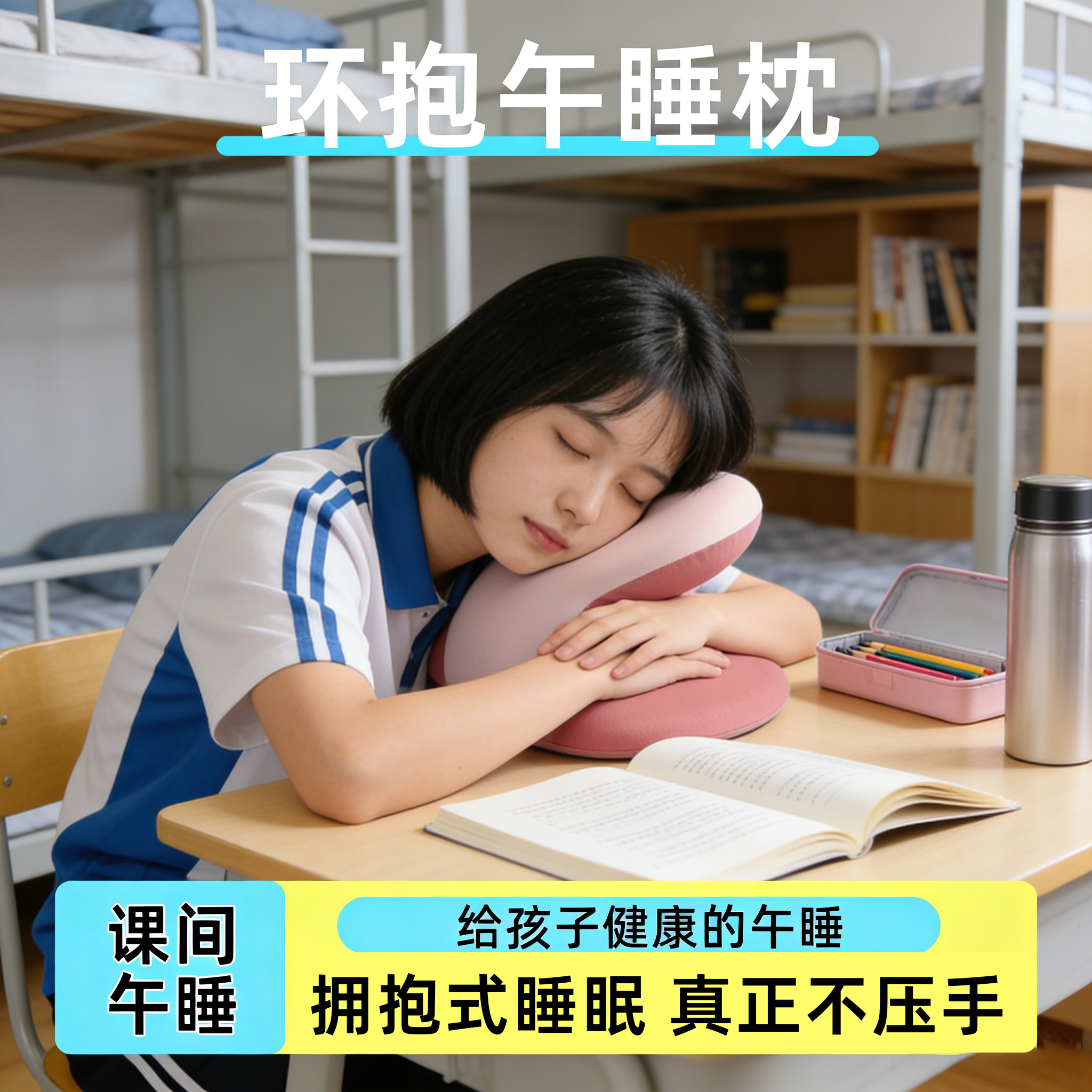 女生小学生趴睡枕儿童午休枕头教室桌上午睡神器午觉趴趴枕午睡枕,居家布艺,午睡枕,淘宝优惠券,粉丝福利购,淘宝优惠卷
