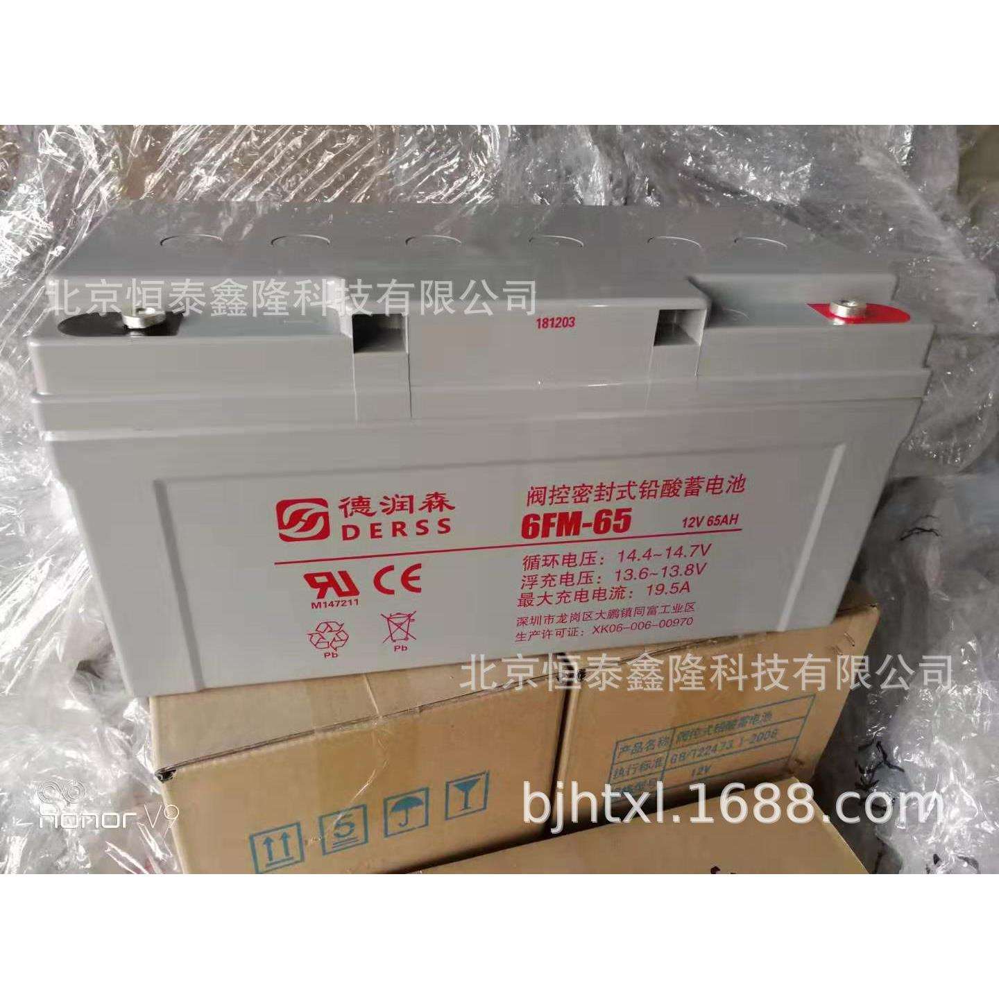 德润森蓄电池6FM-65铅酸蓄电池12v65ah直流屏电池报价