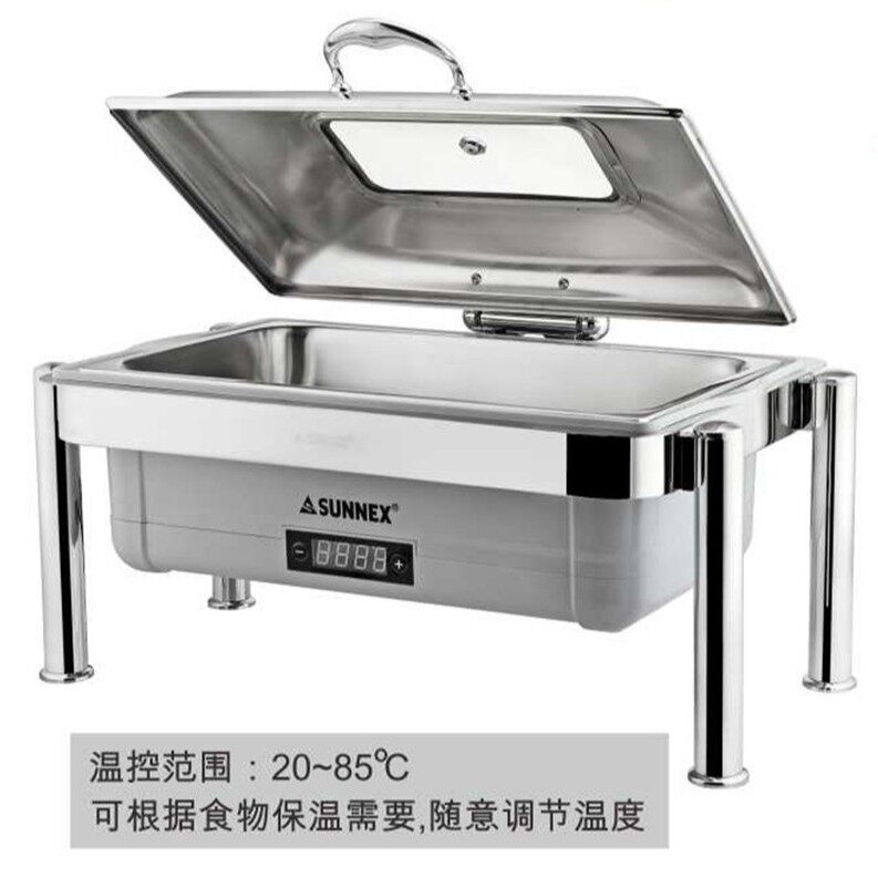 SUNNEX新力士电热可视自助餐炉方形可视布菲炉电热保温W86-1001G7