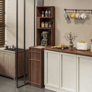 超窄边柜实木夹缝收纳柜20cm餐边柜卧室置物架小型储物柜家用柜子