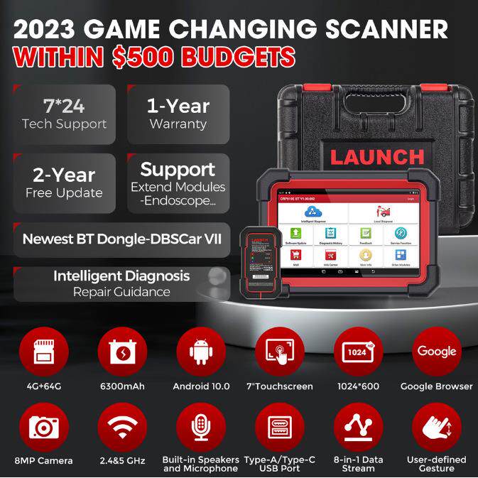 元征LAUNCH 新款CRP919E BT汽车故障诊断仪海外配置多语言外贸版