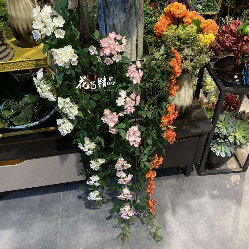 仿真海棠花藤假花藤条客厅装饰家居田园风藤蔓植物单只/束雏菊缠