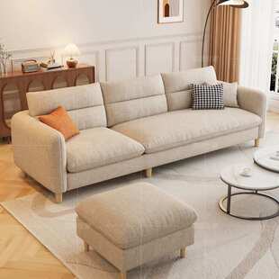 2025新款直排组合贵妃布艺沙发三人位四人位客厅现代简约奶油风