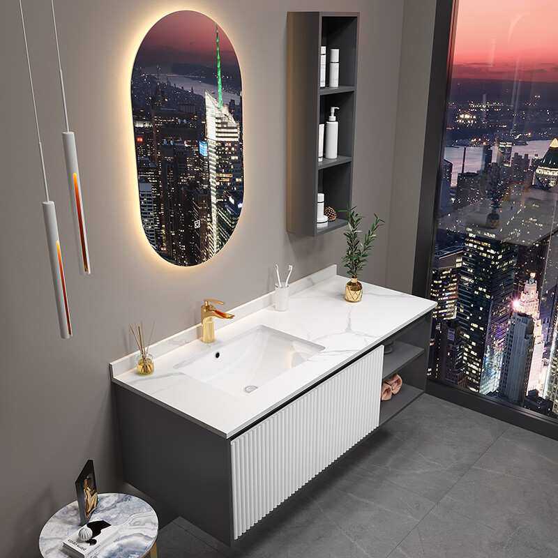 北欧轻奢岩板浴室柜组合吊柜现代智能洗漱台卫生间洗手洗脸池盆柜,3C数码配件,USB灯,淘宝优惠券,粉丝福利购,淘宝优惠卷