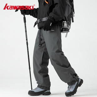 Kawasaki川崎火山灰羽绒裤冬季户外加绒保暖运动滑雪裤登山裤子