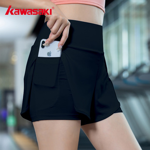 Kawasaki川崎羽毛球裤 裙高尔夫运动防走光女生短裙网球训练服短裙