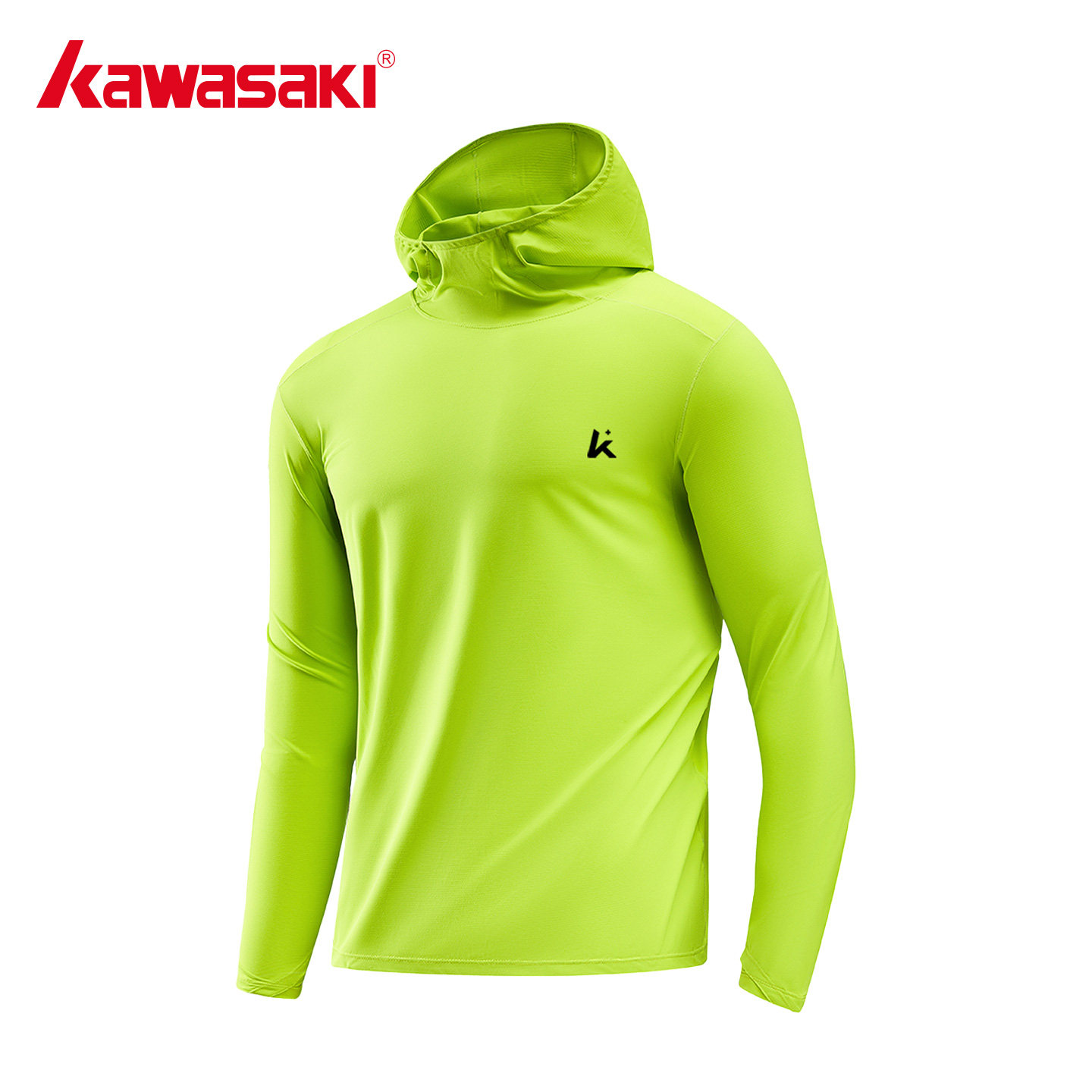 Kawasaki川崎轻户外连帽高领护脸运动高弹长袖跑步健身防晒上衣女,女装/女士精品,时尚防晒服,淘宝优惠券,粉丝福利购,淘宝优惠卷