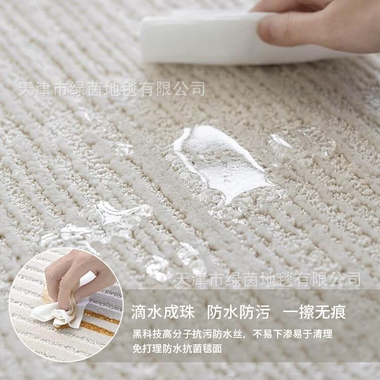 防水防污地毯客厅2024新款极简素色奶油风沙发毯轻奢高级房间卧室