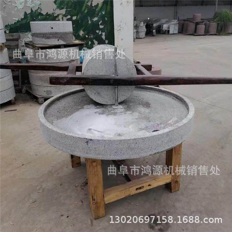 商用电动石碾子图片 五谷杂粮石碾子 低速研磨型石碾