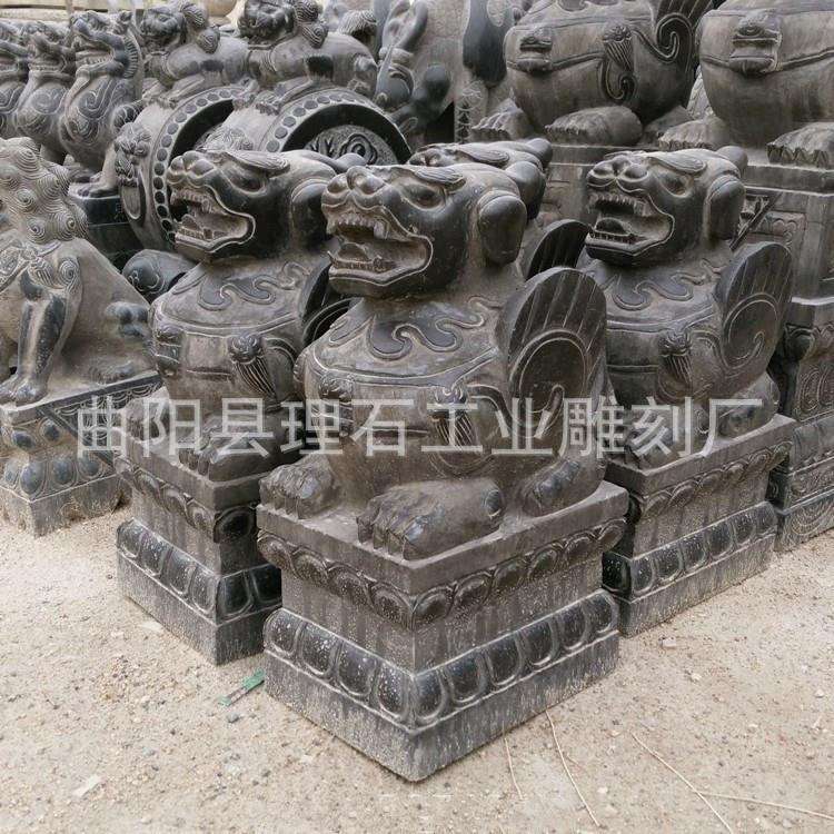 供应青石貔貅一对 石雕仿古貔貅门口摆件 石头貔貅厂家