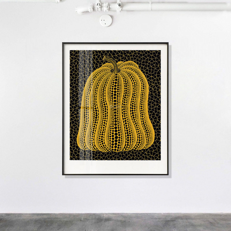 草间弥生南瓜样板房客厅墙面轻奢装饰画工作室壁画走道玄关挂画