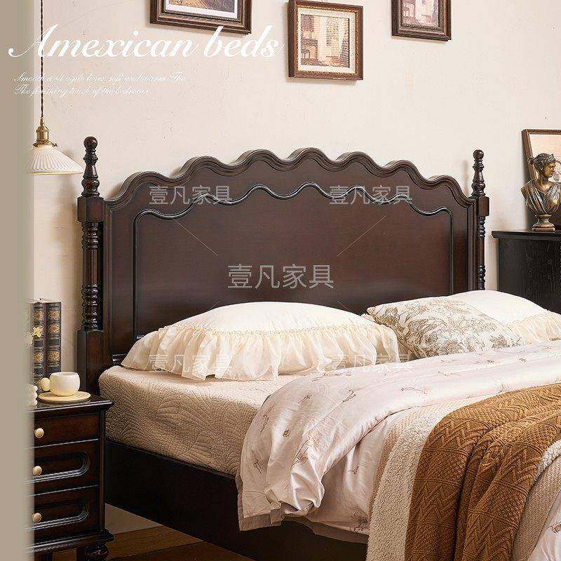 美式复古床中古风全实木床法式床1米8双人床卧室简约现代2025新款