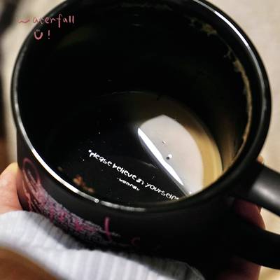 「girls you can」原创waterfall u黑粉陶瓷磨砂质感咖啡杯马克杯