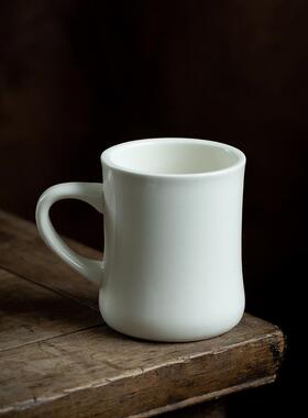 【灰白色】2祇19.8元德华白瓷马克杯陶瓷水杯牛奶杯400ml可定制