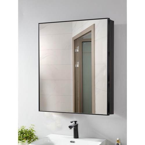 太空铝浴室镜柜小户型镜箱挂墙式卫生间打孔洗漱收纳储物柜铝合金