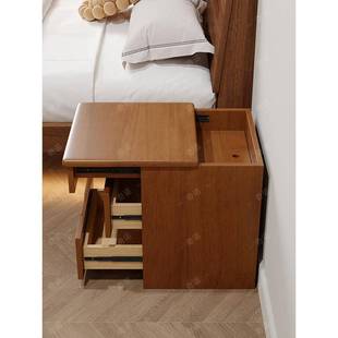 实木多功能暗格床头柜中式简约卧室暗层抽屉收纳储物隐藏式暗格柜