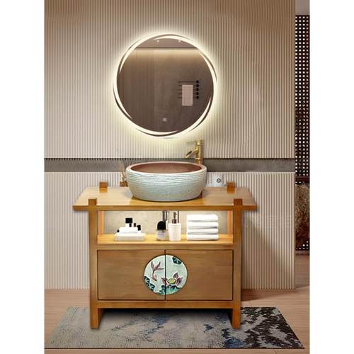 新中式浴室柜中古风卫浴洗手盆柜组合卫生间台上盆落地洗漱台定制