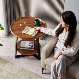 轻奢北欧简约现代化茶几客厅圆形沙发迷你边几创意阳台休闲小茶几