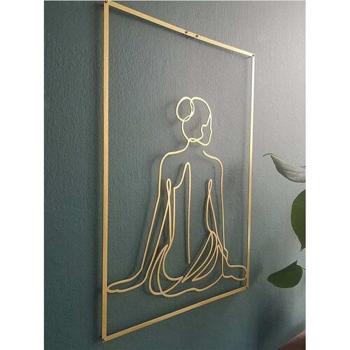 GOLD FEMALE WALL DECOR 金色女性亚克力墙装饰画简约线条艺术画