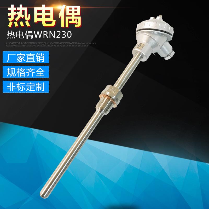 铠装热电偶WRN-230热电阻K E型热电偶 pt100测温棒上海仪表厂家