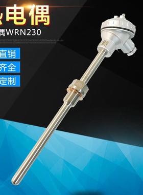 铠装热电偶WRN-230热电阻K E型热电偶 pt100测温棒上海仪表厂家