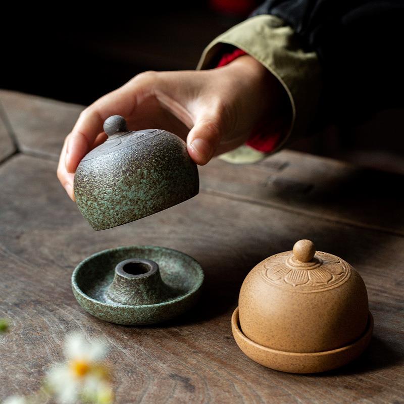 粗陶时来运转杯 中式复古茶杯 家用办公品茗杯主人杯单杯